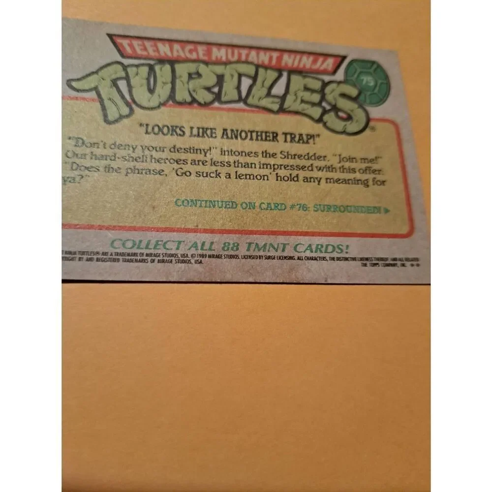 1989 Topps TMNT Trading Card 75 Teenage Mutant Ninja Turtles - Picture 3 of 3